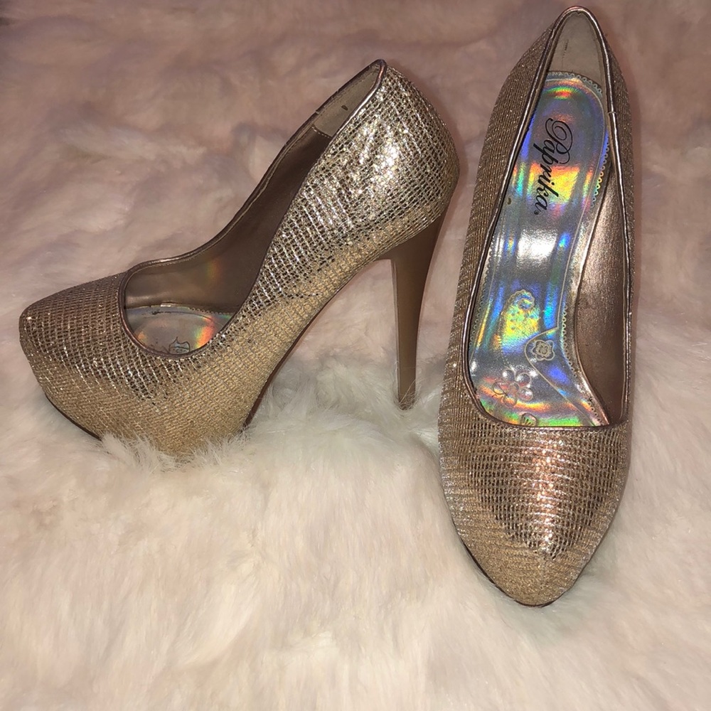 Gold Sparkly Heels